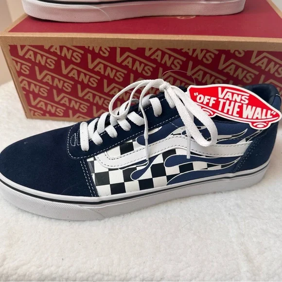 Vans Blue and White Checkered Sneakers - Picture 2 of 11